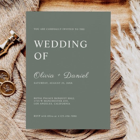 Invitation Sage Green Wedding invite Modèle