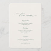 Invitation Sage Green Wedding Menu Card – Double Sided (Devant)