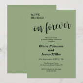 Invitation Sage Green We've Decided On Forever Casual Wedding (Devant / Derrière)