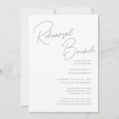 Invitation Sage Green Whimsical Script Chic Rehearsal Brunch (Devant)