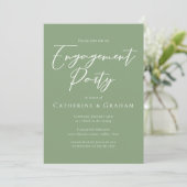 Invitation Sage Green White Typographie (Debout devant)