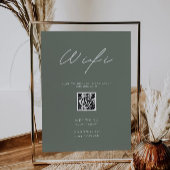 Invitation Sage Green Wifi Code, QR Code Connexion Wifi