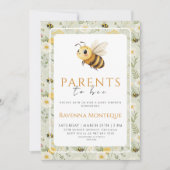 Invitation Sage Green Wildflower Custom Parents to Bee Shower (Devant)