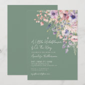 Invitation Sage Green Wildflower Floral Baby Shower (Devant / Derrière)