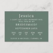 Invitation Sage Green Will You Be My Bridesmaid Proposal Card (Dos)