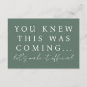 Invitation Sage Green Will You Be My Bridesmaid Proposal Card (Devant)