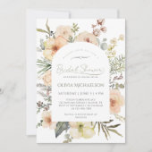 Invitation Sage Green Winter Cotton Floral Bridal Shower (Devant)