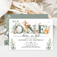 Sage Green Woodland Un adorable 1er anniversaire g