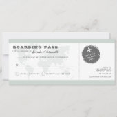 Invitation Sage Green World Map Boarding Pass RSVP Card (Devant)