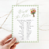 Invitation Sage Green Would She Rather Bridal Shower Game