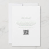 Invitation Sage Green Wreath Monogramme QR Code Mariage éléga (Dos)
