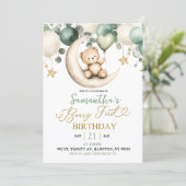Invitation Sage Greenery Beary Premier Anniversaire (Debout devant)