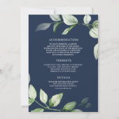 Invitation Sage Greenery Gold Ampersand Navy Blue Mariage (Dos)