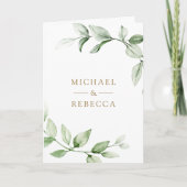 Invitation Sage Greenery Gold Ampersand QR Code Wedding (Devant)