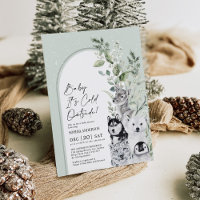 Sage Greenery Hiver Arctic Animaux Baby shower