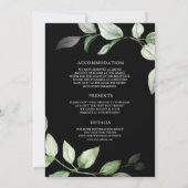 Invitation Sage Greenery or Ampersand noir Mariage (Dos)