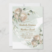 Invitation Sage Greenery Rose Wedding (Devant)