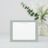 Invitation Sage Grid Frame Note Card (Debout devant)