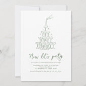 Invitation Sage Hand Drawn Just Married Car Whimsical  (Dos)