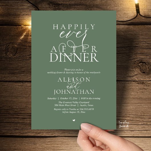 Invitation Sage Happily Ever After Dinner Modern Wedding