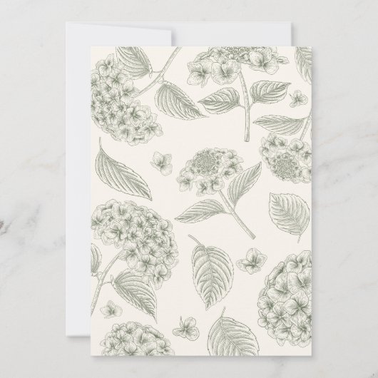 Invitation Sage Hydrangea Vintage Wedding (Dos)