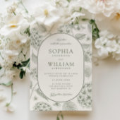 Invitation Sage Hydrangea Vintage Wedding