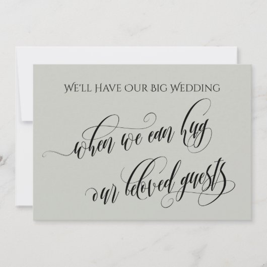 Invitation Sage Léger Quand On Peut Vous Accrocher Mariage Re (Devant)