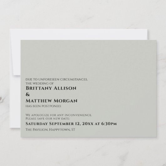 Invitation Sage Léger Quand On Peut Vous Accrocher Mariage Re (Dos)