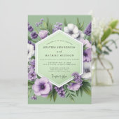 Invitation Sage Lilac Meadow Wedding (Debout devant)