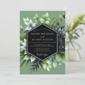 Invitation Sage Lush Succulent Wedding (Debout devant)
