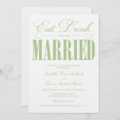 Invitation Sage Mangez, Buvez Et Soyez Mariés | Dîner de répé (Devant / Derrière)