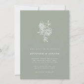 Invitation Sage | Mariage de photos florales du jardin (Devant)