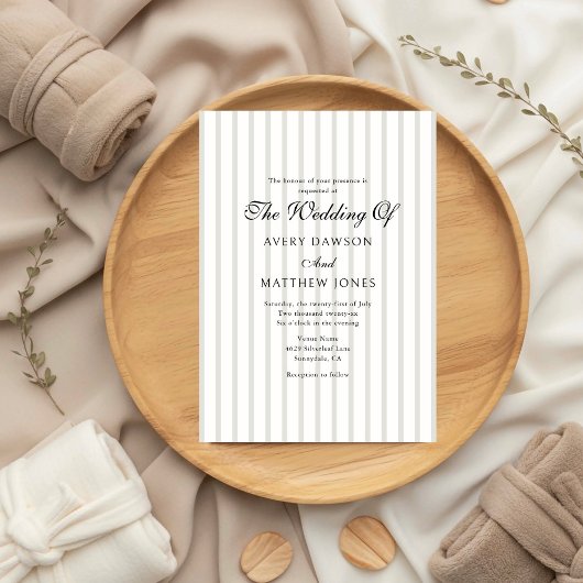 Invitation Sage Mariage de style Country Club trié