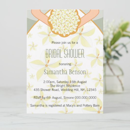 Invitation Sage Mariage Robe moderne douche nuptiale Invitati (Debout devant)