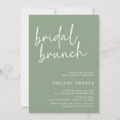 Invitation Sage Minimaliste Script Bridal Brunch (Devant)