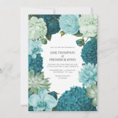 Invitation Sage Mint, Ocean Teal & Ice Bluebell Wedding (Devant)