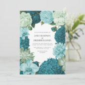 Invitation Sage Mint, Ocean Teal & Ice Bluebell Wedding (Debout devant)