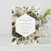 Invitation Sage Misted Foliage Wedding (Debout devant)