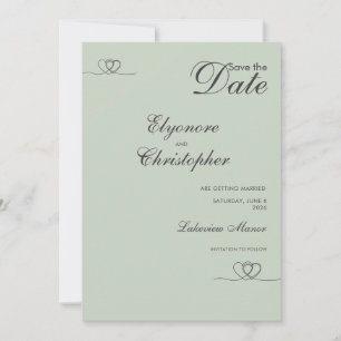 Invitation Sage Moderne Chic Mariage Épargne La Date