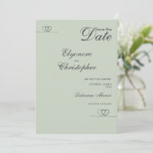 Invitation Sage Moderne Chic Mariage Épargne La Date (Debout devant)