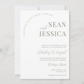 Invitation Sage moderne et Mariage blanc (Devant)