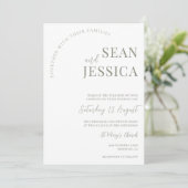 Invitation Sage moderne et Mariage blanc (Debout devant)