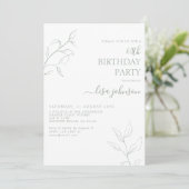 Invitation Sage moderne Green Script Botanique 60e anniversai (Debout devant)