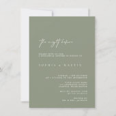 Invitation Sage Moderne La Nuit Avant Le Dîner De Répétition (Devant)