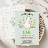 Invitation Sage moderne une oie sotte 1er anniversaire