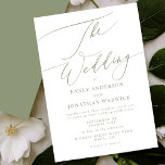 Invitation Sage moderne Vert et blanc Mariage simple<br><div class="desc">Sage moderne vert et blanc Faire-part de mariage simple pour un mariage moderne formel ou informel. Sage et blanc avec impressionnante calligraphie moderne.</div>