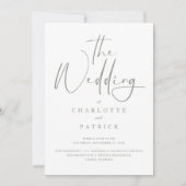 Invitation Sage moderne Vert et blanc Mariage simple (Devant)