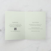 Invitation Sage moderne vert QR Code élégant mariage (Intérieur)