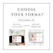 Invitation Sage moderne Vert Religieux Garçon Photo Baptême