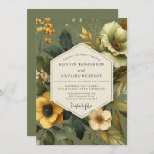 Invitation Sage Ochre Autumn Wedding (Devant / Derrière)
